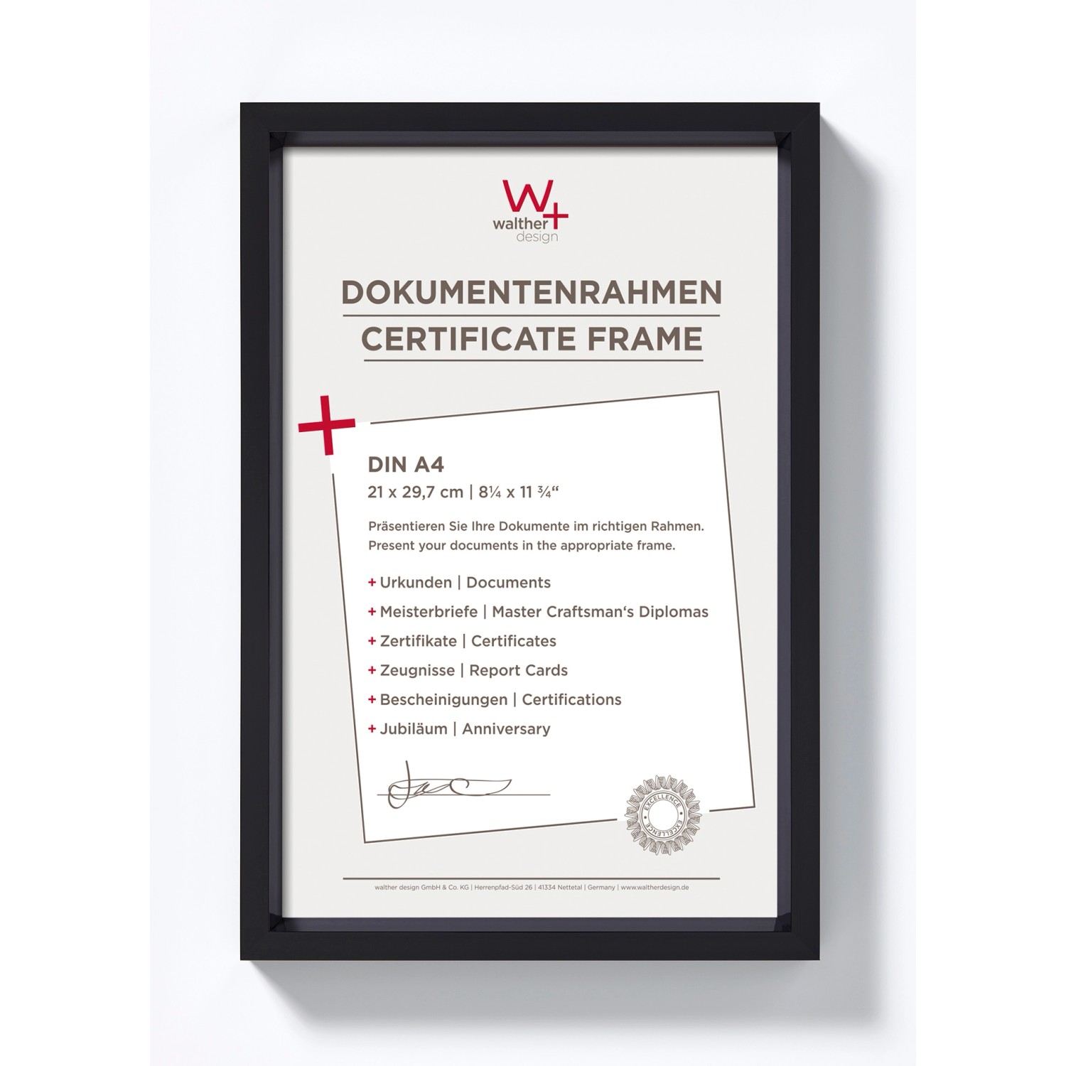 walther design Steel Style Kunststoff Bilderrahmen  21x29,7 cm Schwarz günstig online kaufen