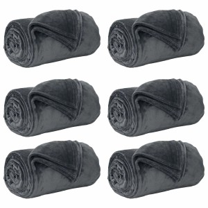 vidaXL Wohndecken 6 Stück Dunkelgrau 150 x 200 cm Fleece 42016798