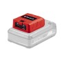 Einhell USB-Akku-Adapter TC-CP 18 Li USB A/C-Solo, rot, mit USB-A- und USB-C-Anschluss auf Akku.