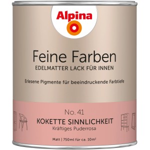 Alpina Feine Farben Lack No. 41 Kokette Sinnlichkeit, edelmatt, Puderrosa, 750ml.