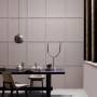 ELLE DECORATION Wandfarbe Bare Concrete No. 132, matte Betonoptik im Esszimmer.