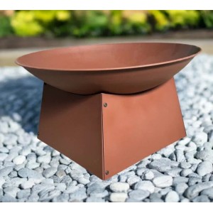Jet-Line Feuerstelle Pueblo, Ø 58 cm, Metall in Rostoptik. Feuerschale für Garten und Terrasse.