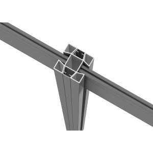 ZacAlu Aluminium-Zaunpfosten, silbergrau, mit Schwalbenschwanznut für Zaunbau.