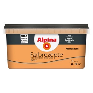 Alpina Farbrezepte Marrakesch, matte Innenfarbe im 1 Liter Gebinde.