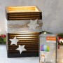 Osram Matter RGB Leuchtmittel E27 mit Verpackung und Deko-Laterne.