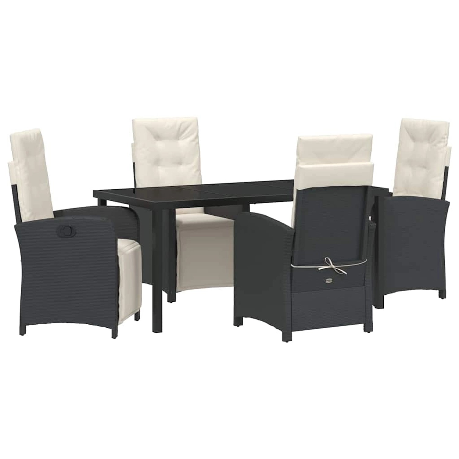 vidaXL Garten Essgruppe 5-Tlg Schwarz Poly Rattan 3380305 günstig online kaufen