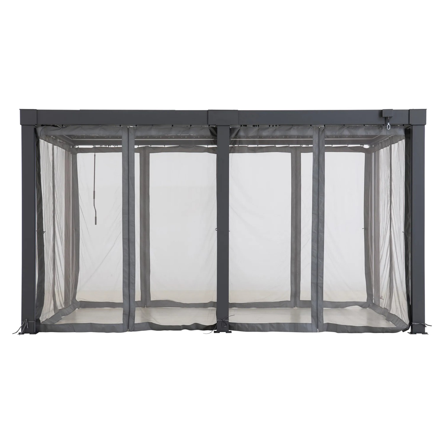 Sunjoy Netz für Matterhorn Multi-Pergola 306x406 cm, grau, als Insektenschutz und für mehr Privatsphäre.