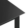 Schwarzer vidaXL Gartentisch (150x90 cm) mit Glasplatte und Aluminiumgestell.