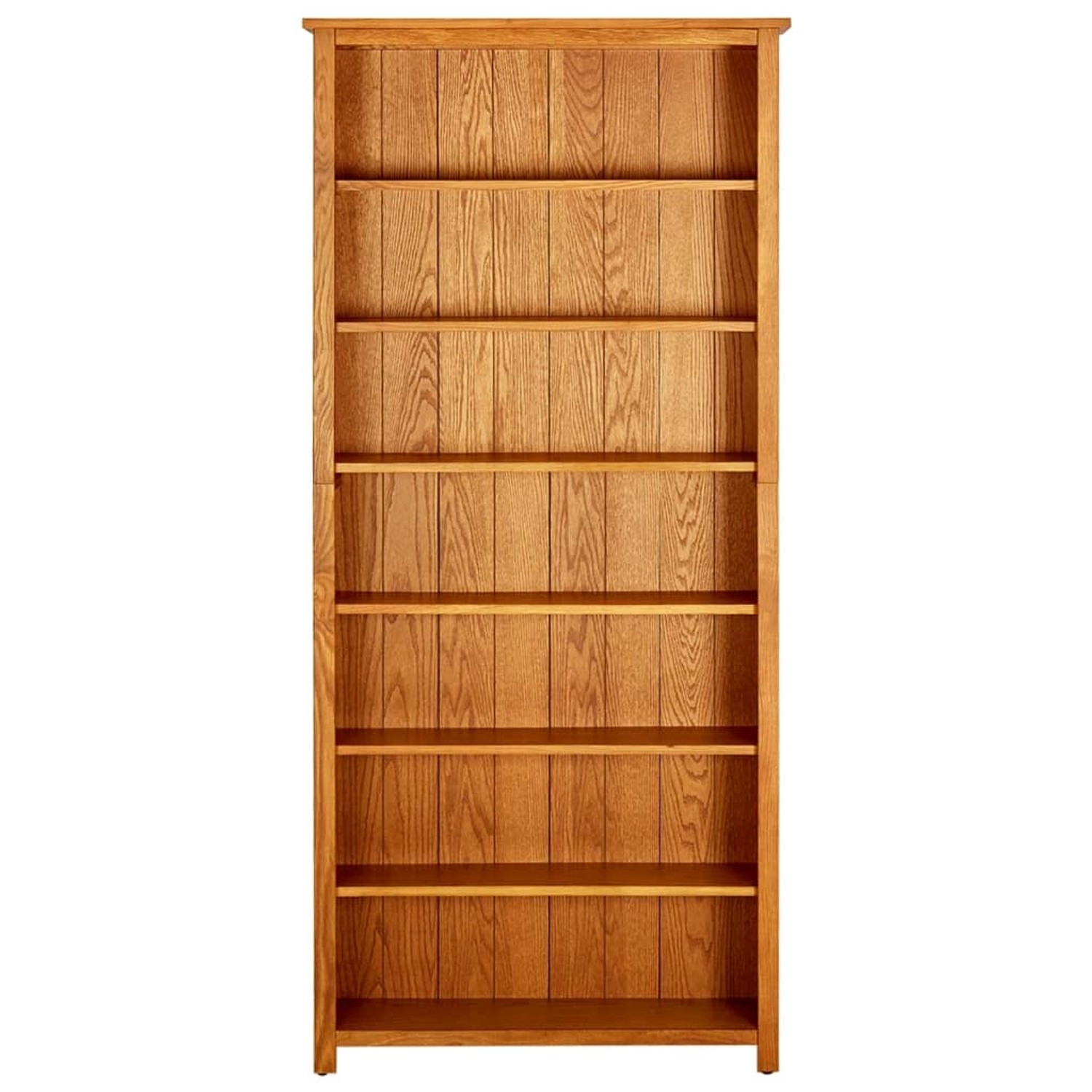 Bücherregal 7 Fächer 90x22,5x200 Cm Massivholz Eiche günstig online kaufen