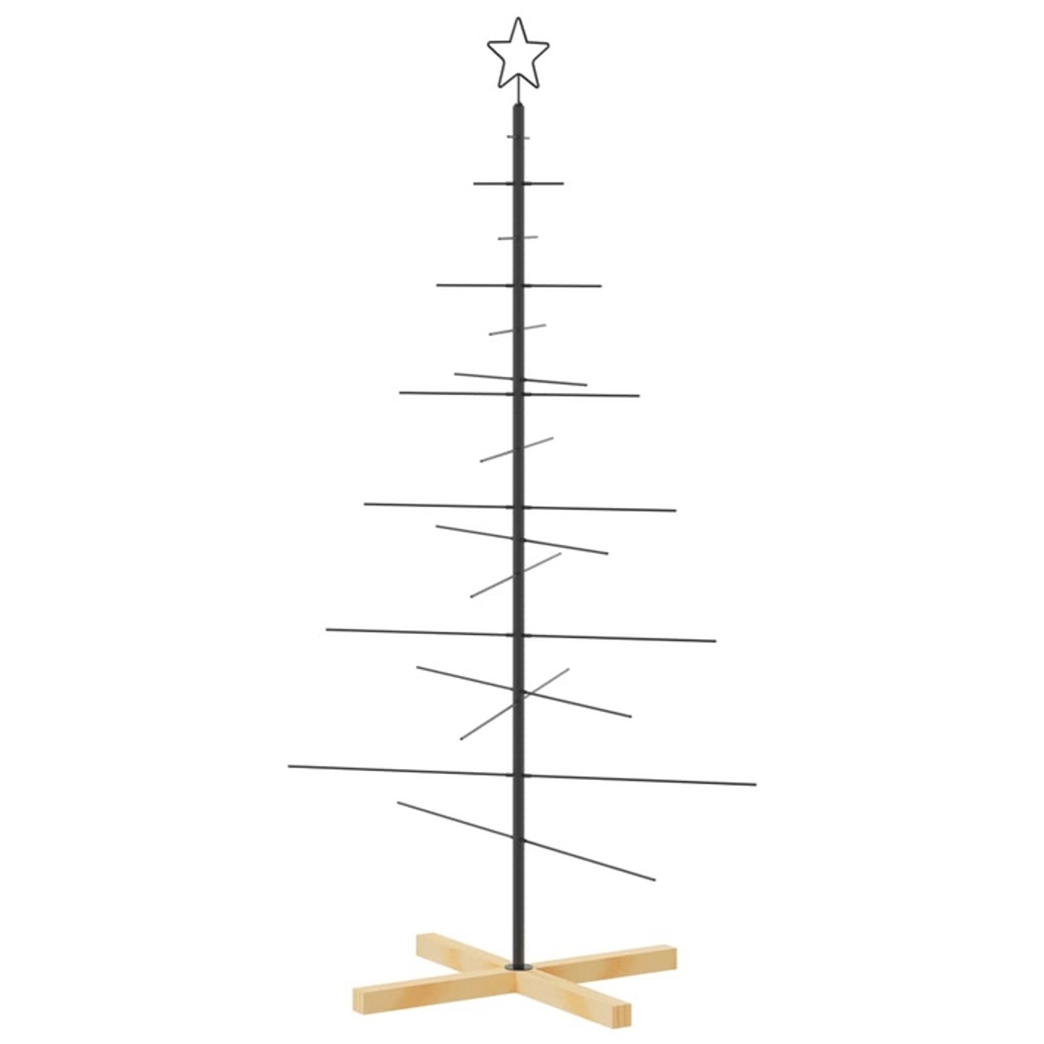 Thumbnail - vidaXL Weihnachtsbaum Metall mit Holzständer Schwarz 150 cm
