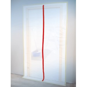 LUX Staubschutztür 2,2x1,2m: Vliestür mit Reißverschluss zum Schutz vor Staub bei Renovierungsarbeiten.