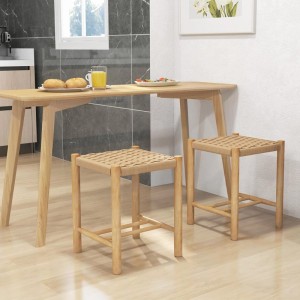 Costway Barhocker 2er Set Holz 36 x 36 x 45 cm Fußstütze