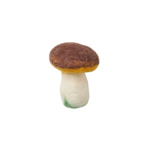 Hunter Katzenspielzeug Soria Pilz, 7 cm, weiß/braun, aus Wolle gefilzt.