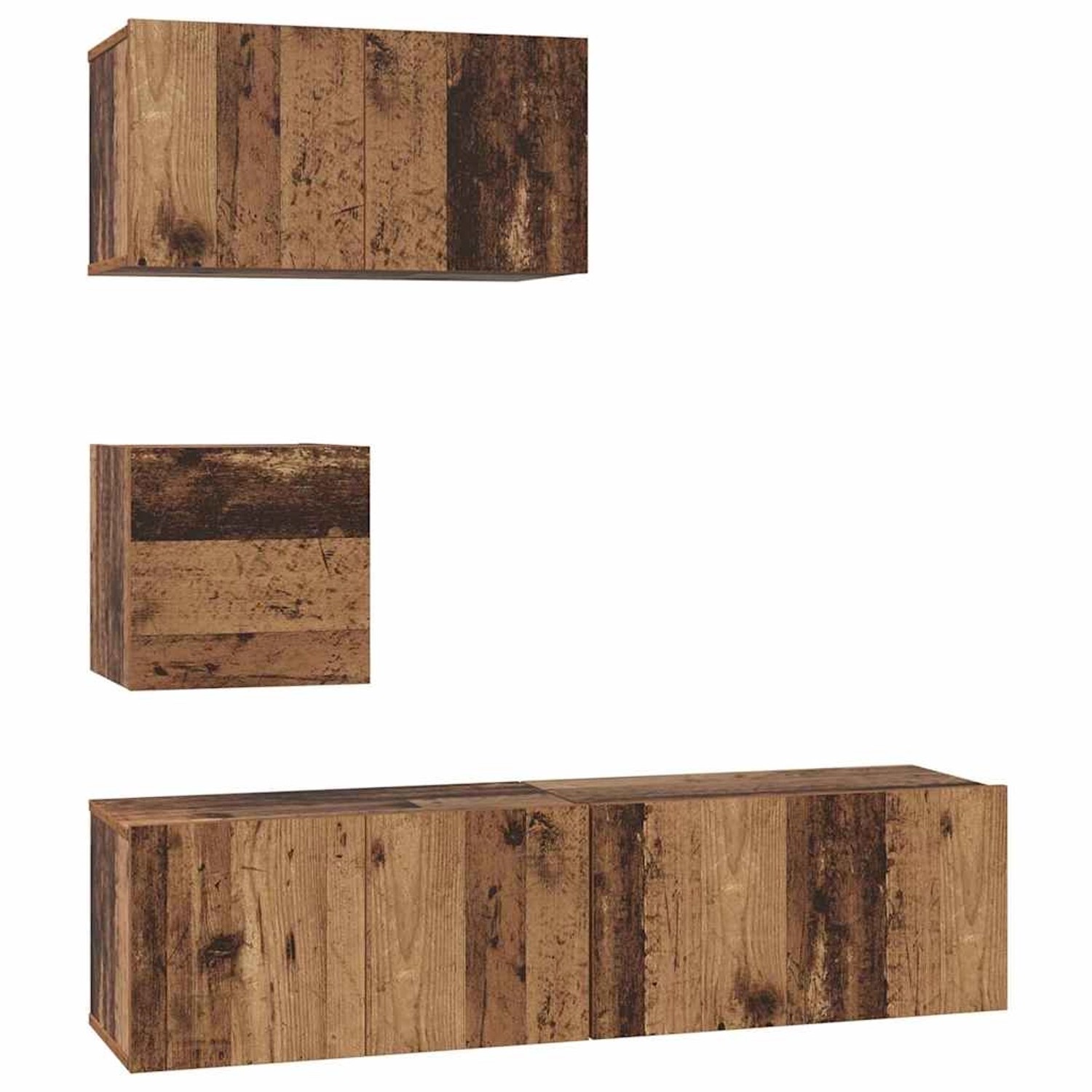 vidaXL TV-Schrank-Set 4-Tlg Altholz 60 x 30 x 30 cm Holzwerkstoff 3393147 günstig online kaufen