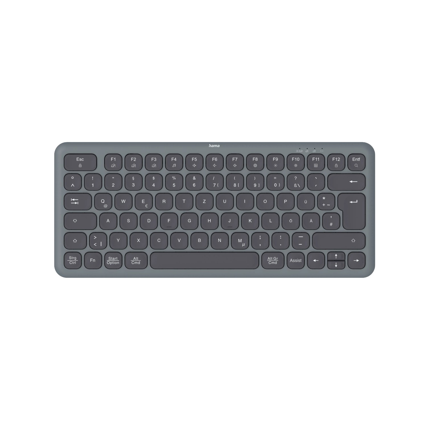 Hama Multi-Device-Tastatur WK-500 QWERTZ Kabellos Funk/Bluetooth Klein Schwarz