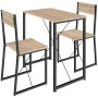 Tectake Sitzgruppe Margate 3 Teilig Esstisch Mit 2 Stühlen 138 x 80 x 90 cm Industrial Holz Hell Eiche Sonoma