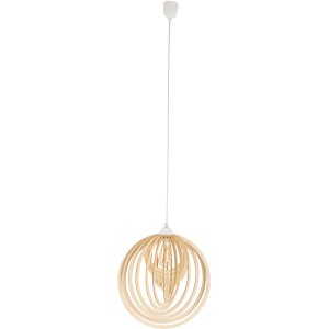 Näve Pendelleuchte Armella, Ø 40 cm, aus hellem Holz. Moderne Hängelampe für den Innenbereich.
