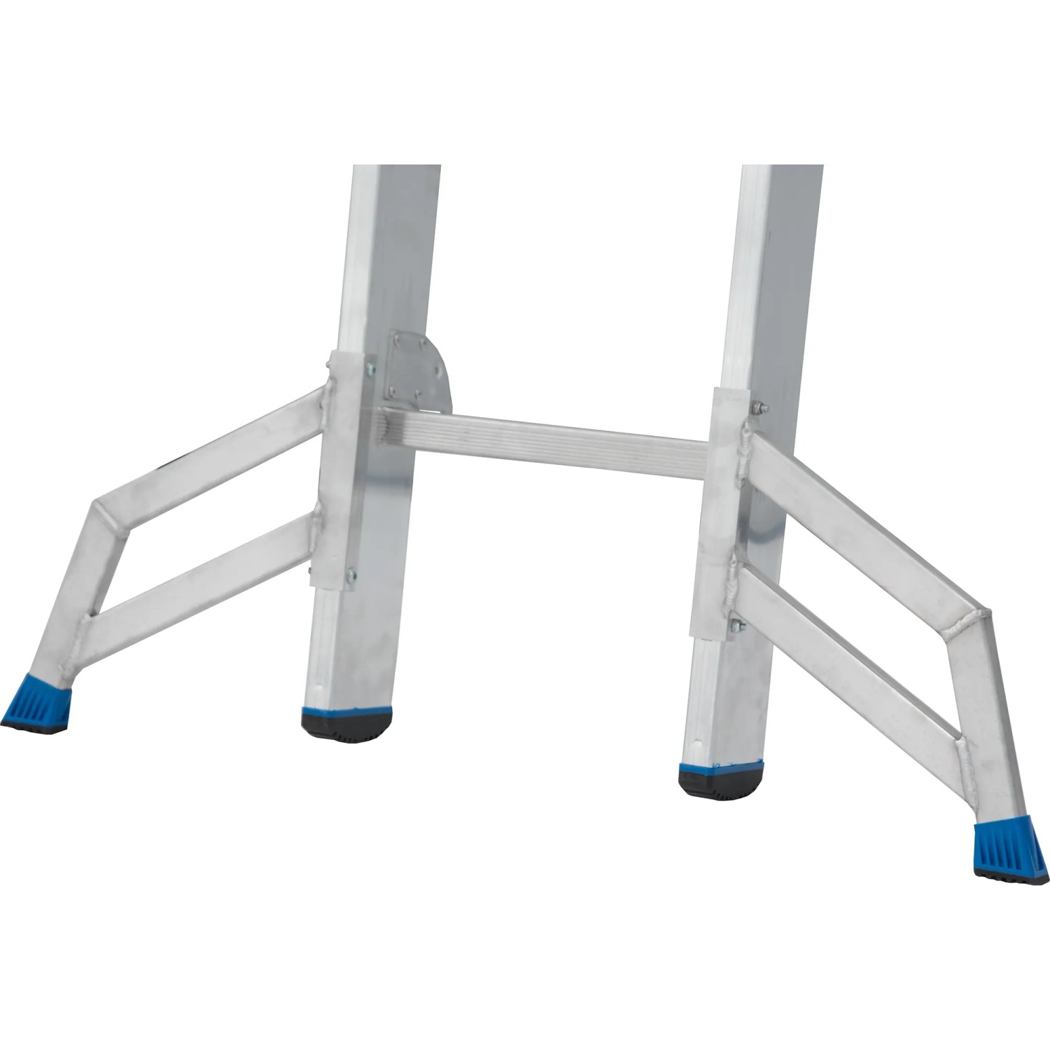 Detailansicht der Krause Schiebeleiter Stabilo: Stabile Füße mit rutschfesten Fußstopfen.