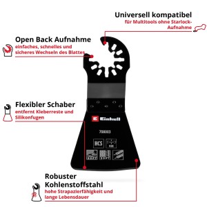 Einhell Schaber HCS Flexibel, 52mm, für Multitool. Zum Entfernen von Kleberesten und Silikon.