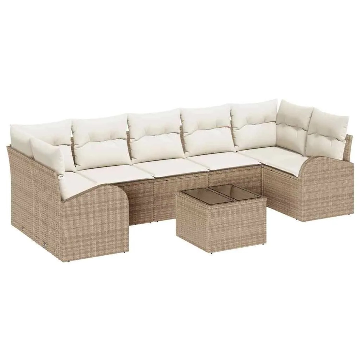vidaXL Gartensofa-set Beige 55 x 55 x 37 cm Poly-Rattan 3345961 günstig online kaufen