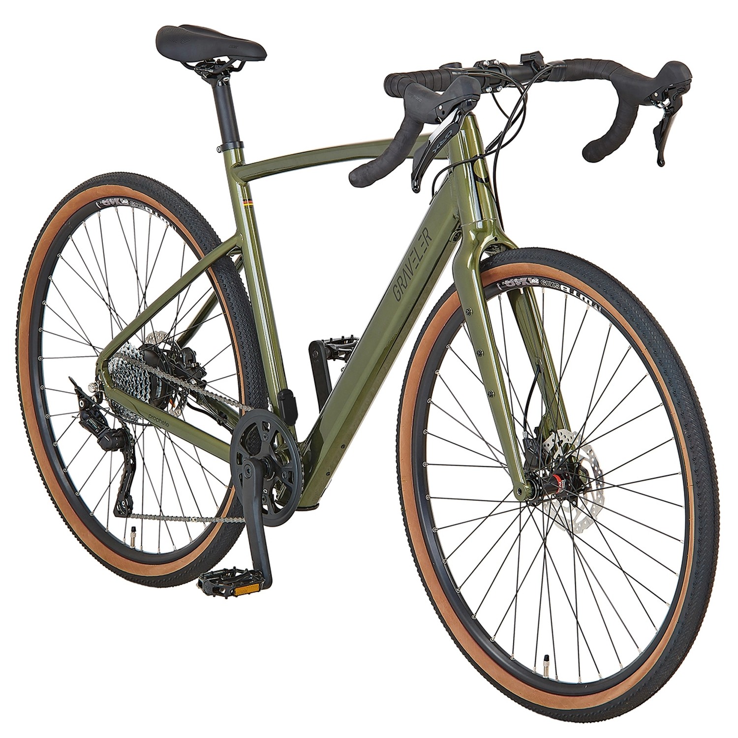 Prophete Gravel E-Bike Graveler 1.0 Herren Grün Metallic Glanz 28 Zoll