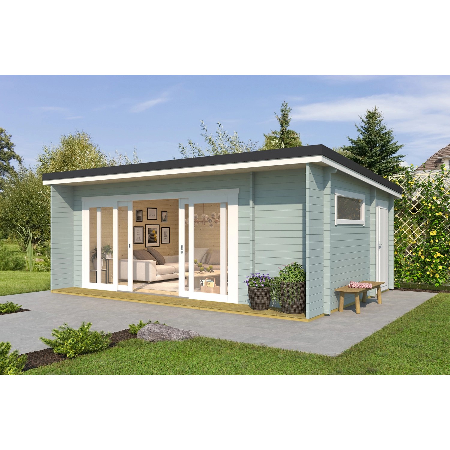 Lasita Maja Gartenhaus Java Gletschergrün 608 cm x 390 cm günstig online kaufen