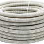 Hellgraues Isolierrohr EN 16, 25 m, flexibel für Aufputzmontage. Gerilltes Flexrohr für Leitungen.