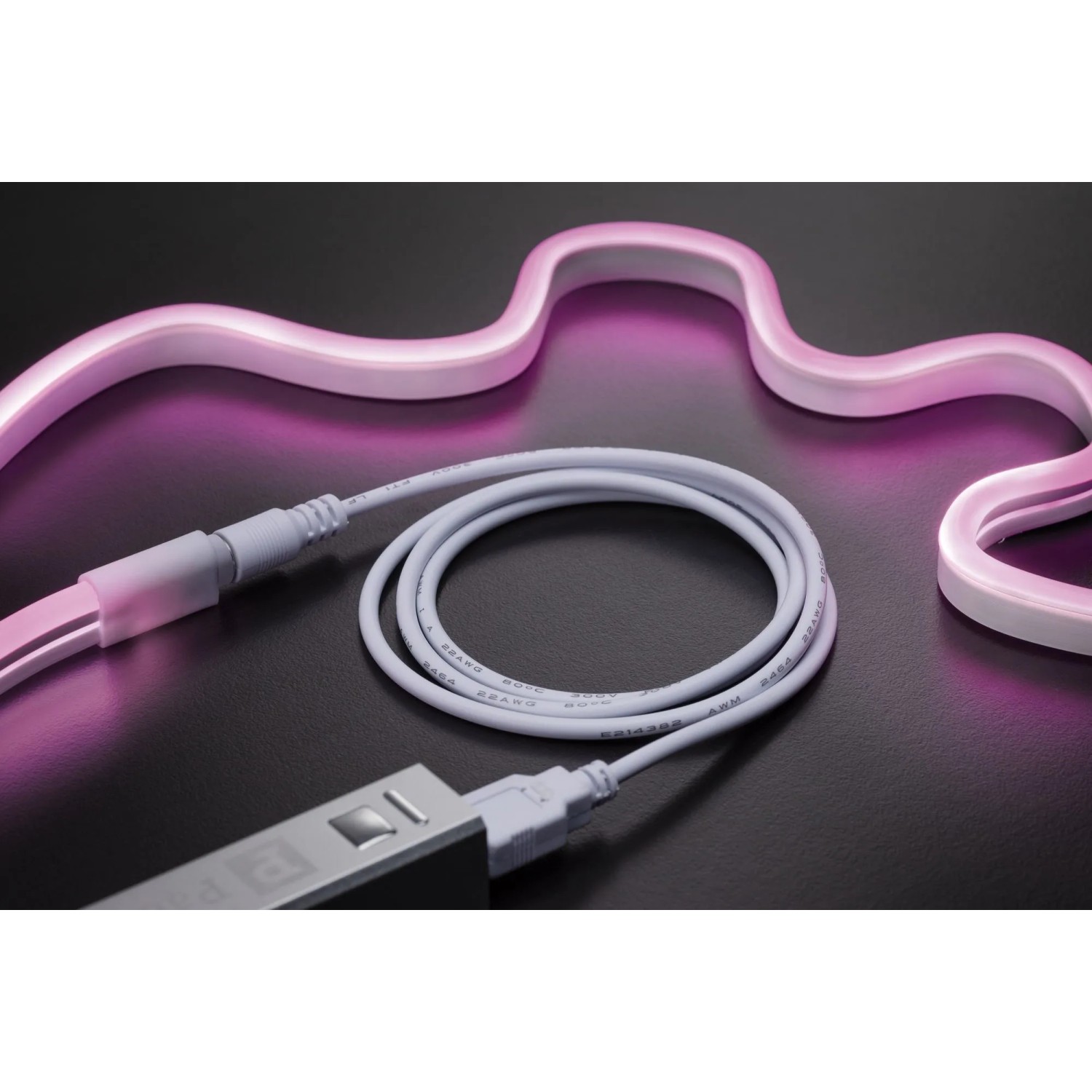 Paulmann Neon Colorflex USB LED-Streifen Set, pink, mit USB-Anschluss.