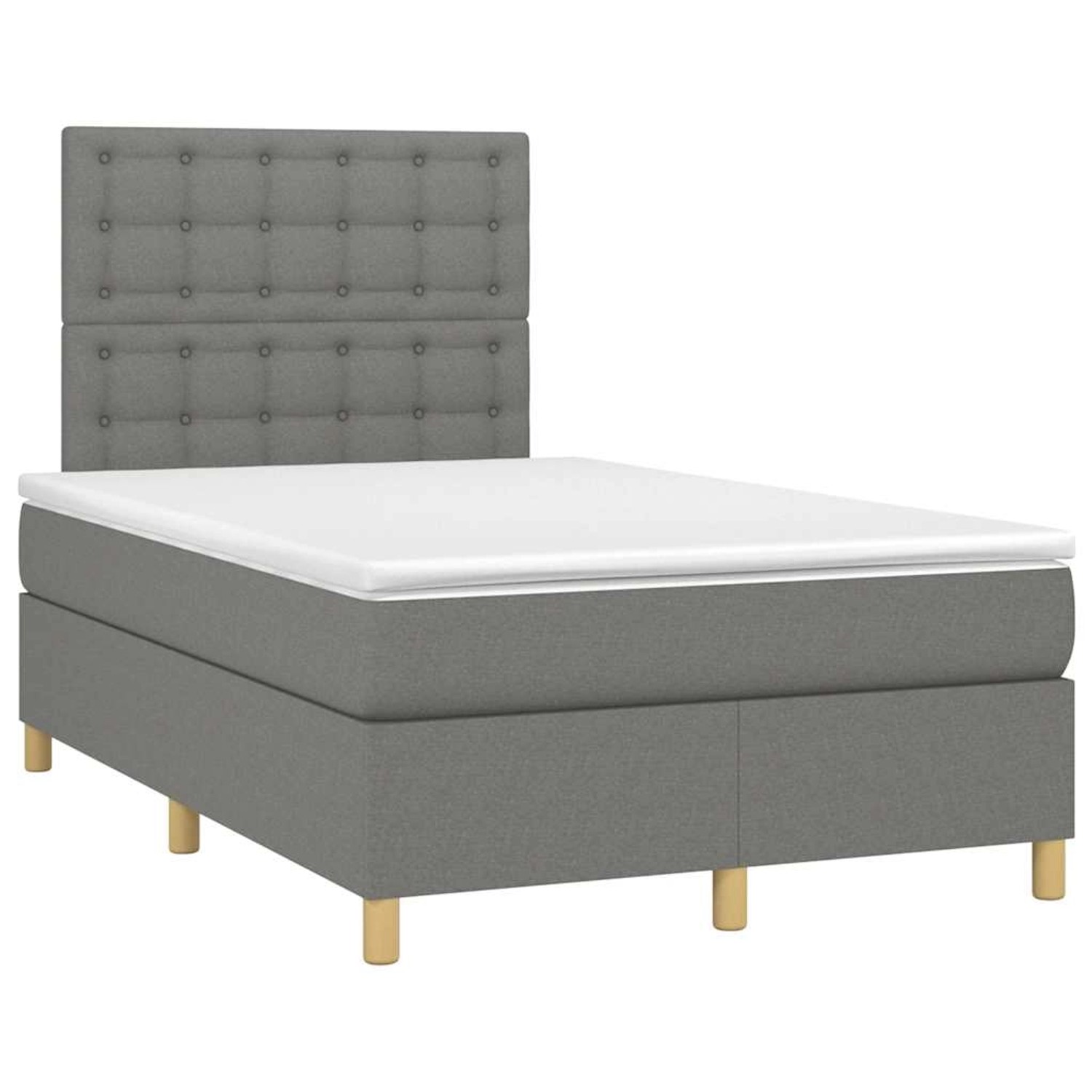 vidaXL Boxspringbett mit Matratze & LED Dunkelgrau 120x190 cm Stoff 3270275 günstig online kaufen