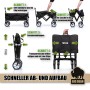 Faltbarer BigDean Bollerwagen, Aufbau in vier Schritten erklärt, ideal für Camping und Ausflüge.