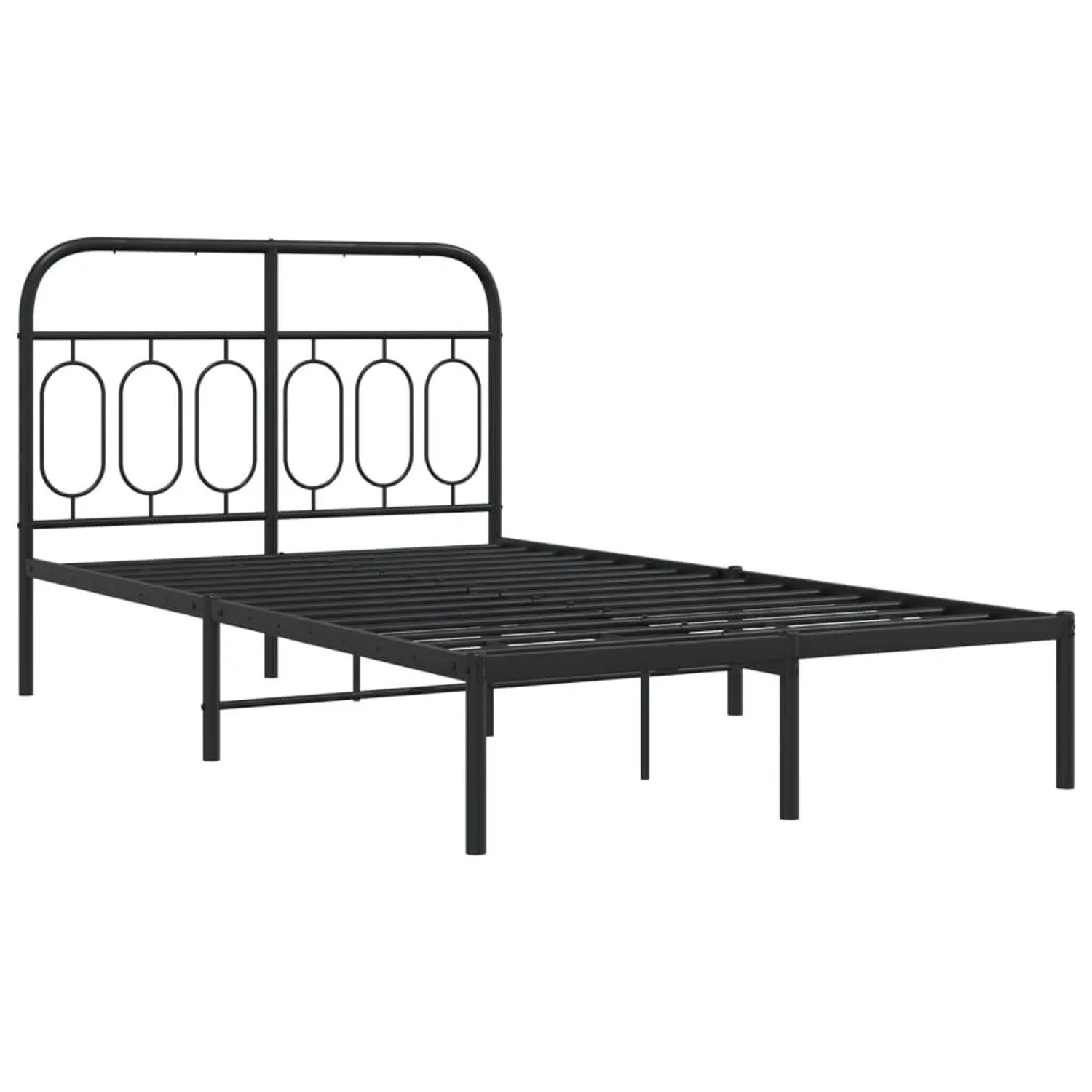 vidaXL Bettgestell mit Kopfteil Metall Schwarz 120x190 cm 377114 günstig online kaufen