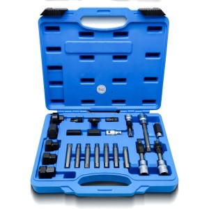 CCLIFE Lichtmaschinen Werkzeug Satz 23tlg Lichtmaschine Riemenscheibe Service Entkoppler Bit Einsatz Satz für Diverse Fahrzeuge