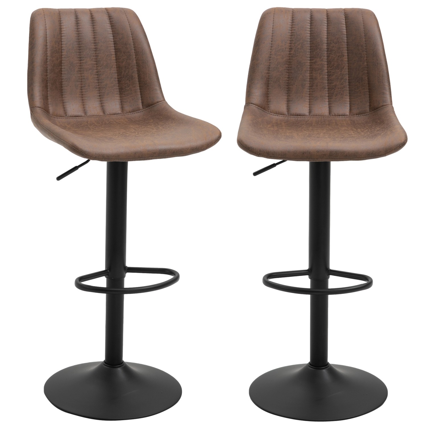 HOMCOM 2er-Set Barhocker Höhenverstellbar Drehbar günstig online kaufen