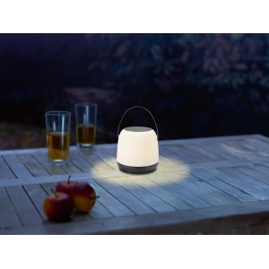 LED-Akku-Tischleuchte Cecina Ø 14 cm x 20 cm Schwarz-Weiß