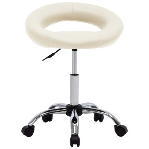 vidaXL Esszimmerstuhl Drehbar Creme Kunstleder 3085833