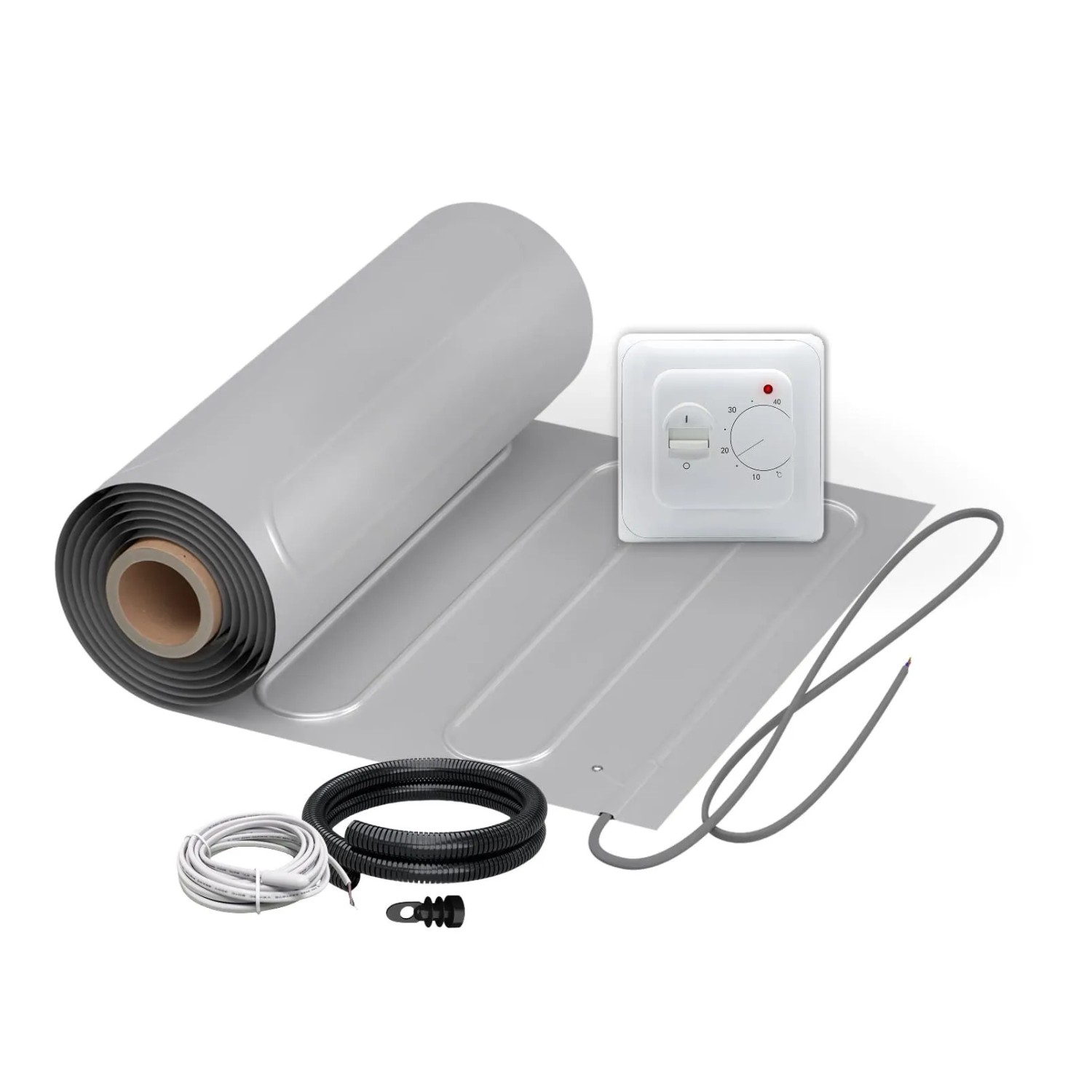 WARMON Fußbodenheizung Elektrisch ALU 150 W/m² inkl. TS 25 Thermostat Analog 4 m²