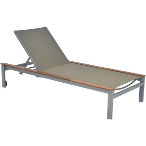 Merxx Sonnenliege Naxos mit Textilbespannung, verstellbare Rückenlehne und Rollen.
