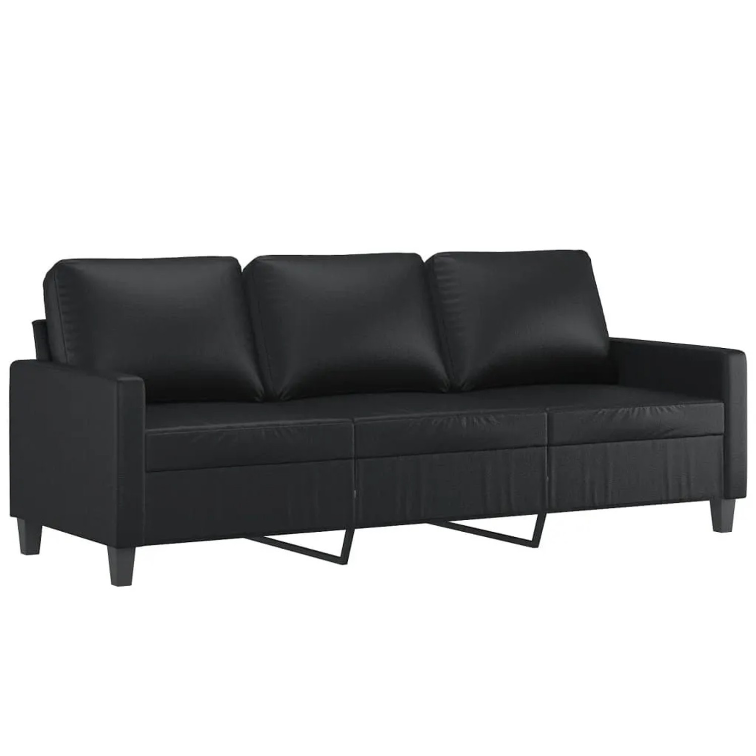 vidaXL 3-Sitzer-Sofa Schwarz 180 cm Kunstleder 359142 günstig online kaufen