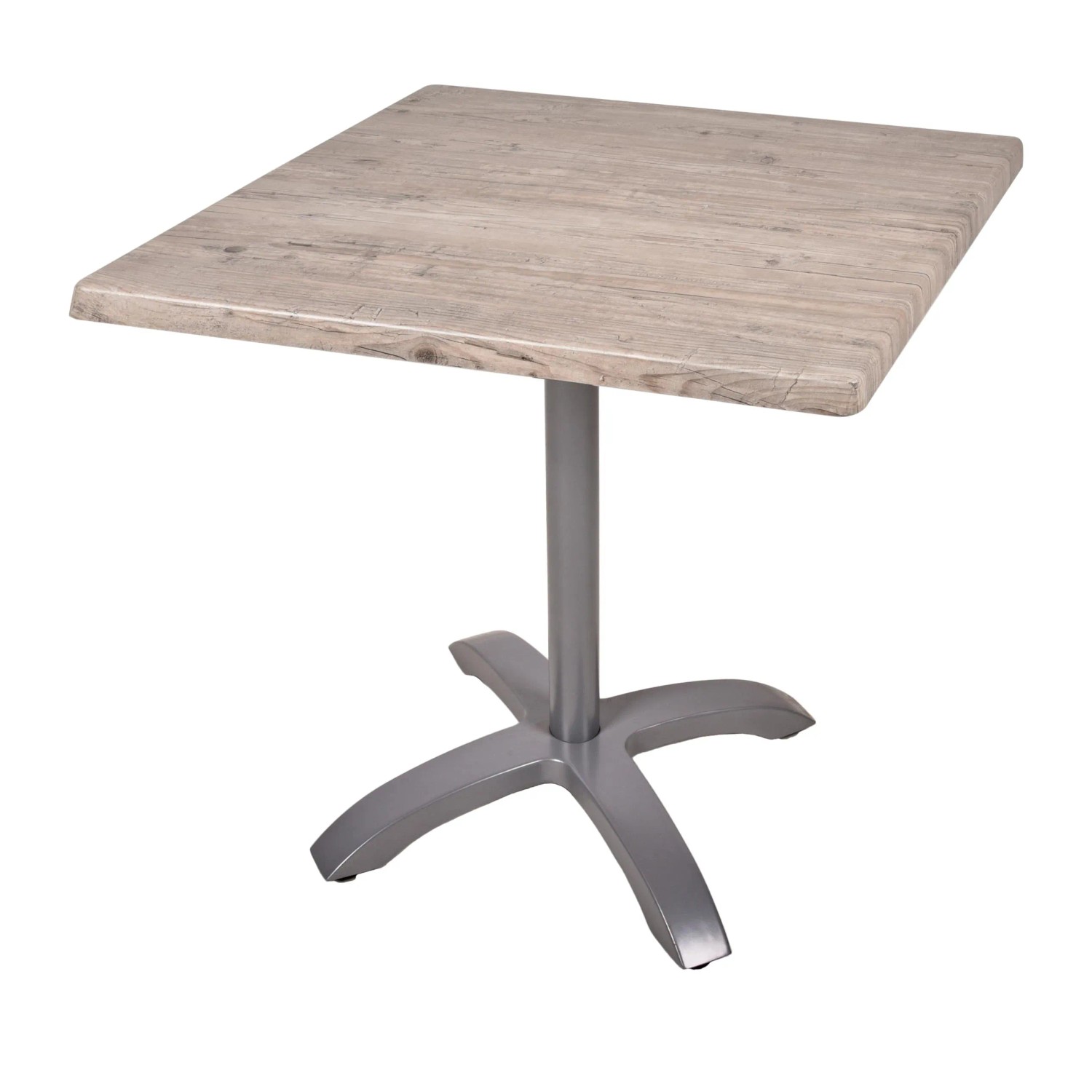 DELUKE Bistrotisch KATJA 80x80cm Quadratisch Hellbraun Holz Cafétisch Bartisch Gartentisch Outdoor-Esstisch