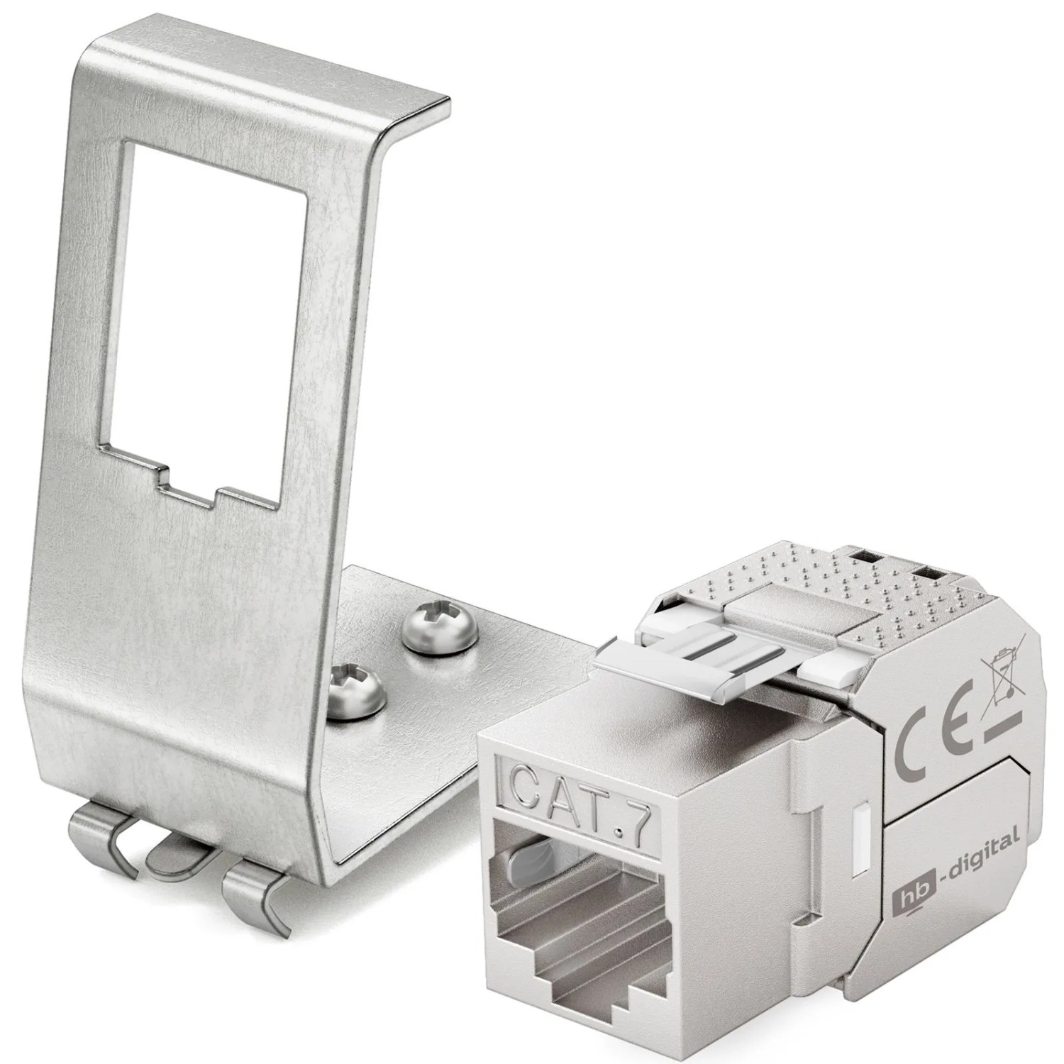 hb-digital Hutschienenadapter 1 Port  mit CAT 7 Keystone Modul RJ45