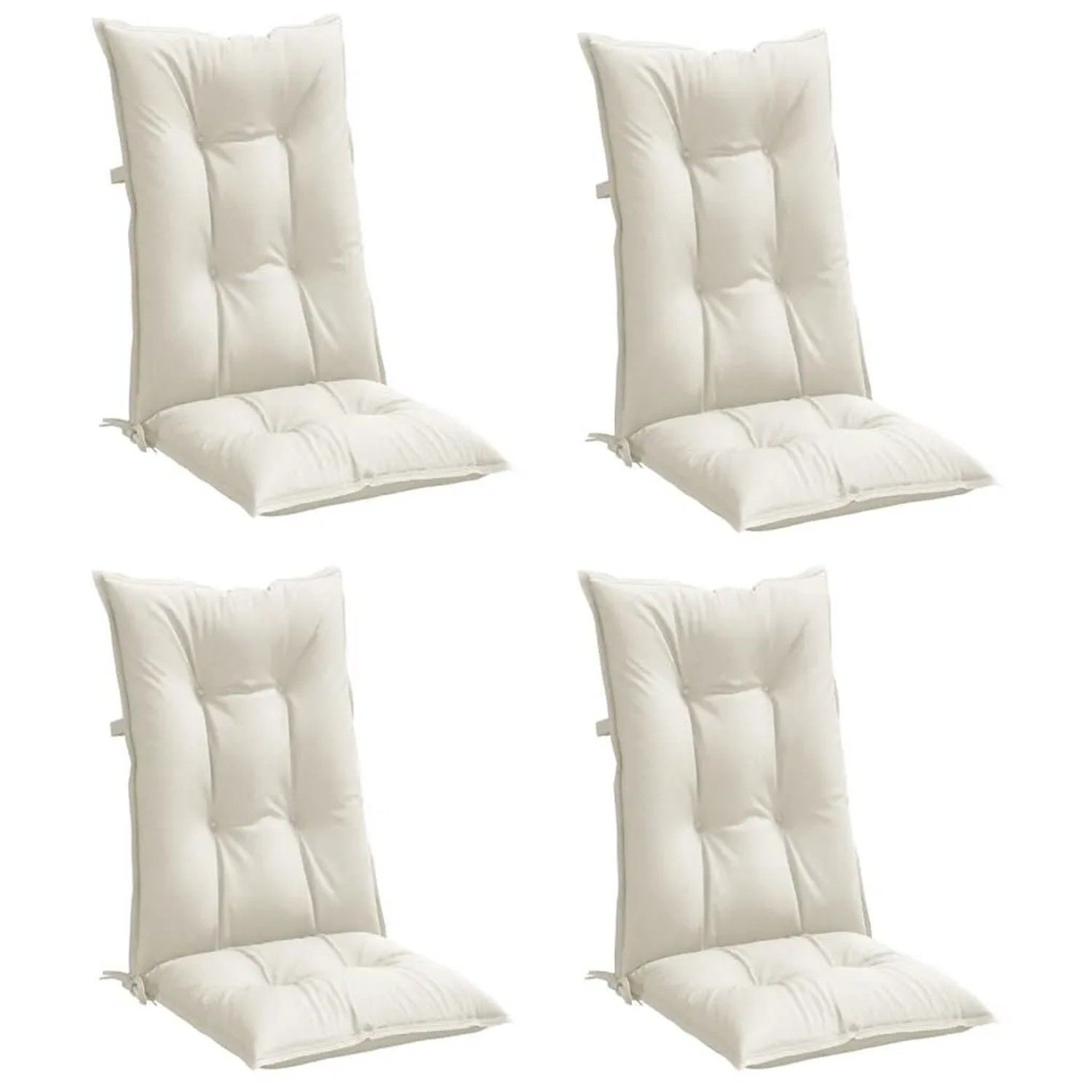 vidaXL Hochlehner-Auflagen 4 Stk Melange Creme 120x50x7 cm Stoff 4002353
