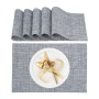 Relaxdays Tischset 6er Set Polyester/PVC Grau Abwaschbar 45 cm x 30 cm 80 g