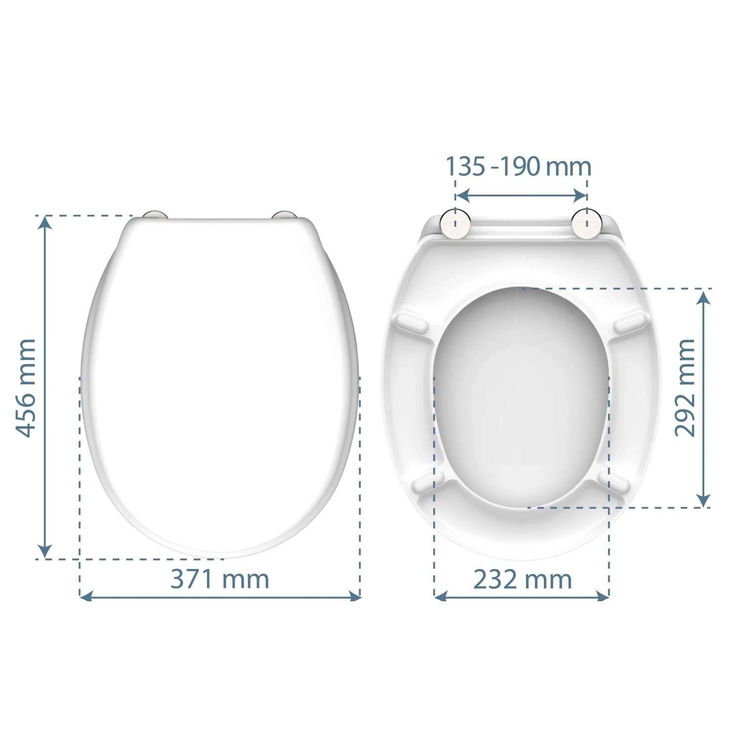SANIPLAST Mambo WC-Sitz Aus Duroplast, Weiß, 46,1 X 38,3 Cm - Mit Edelstahl-Scharnieren, Made In Italy