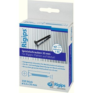 Saint-Gobain Rigips Feingewindeschrauben 3,5x35 mm, 150 Stück für Metallprofile, im Karton.