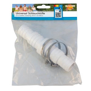 Summer Fun Universalschlauchtülle mit 2 Schellen für 32/38mm Poolschlauch.