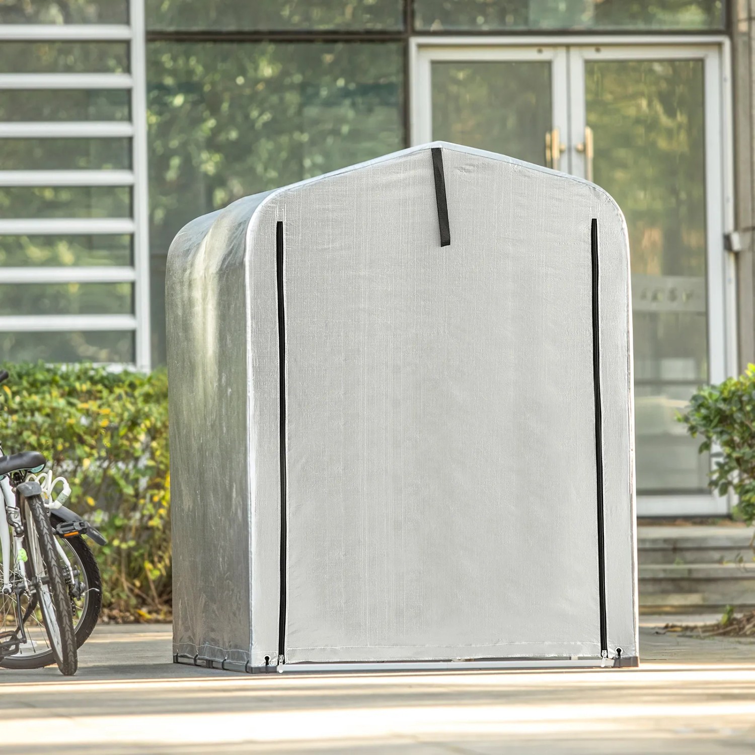 SoBuy Fahrradgarage Foliengerätehaus Gartenschuppen Pavillon Foliengarage KLS11_2