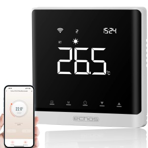 Echos Eco-4180 WLAN-Thermostat mit App-Steuerung für Fußbodenheizung, Weiß.