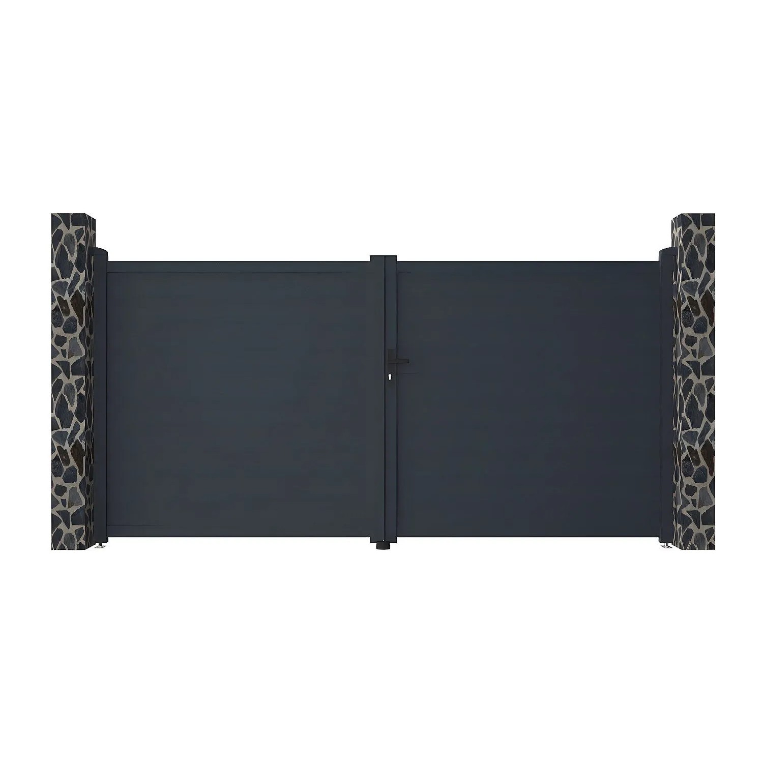 Vente-unique Flügeltor Nazario Anthrazitgrau 350 cm