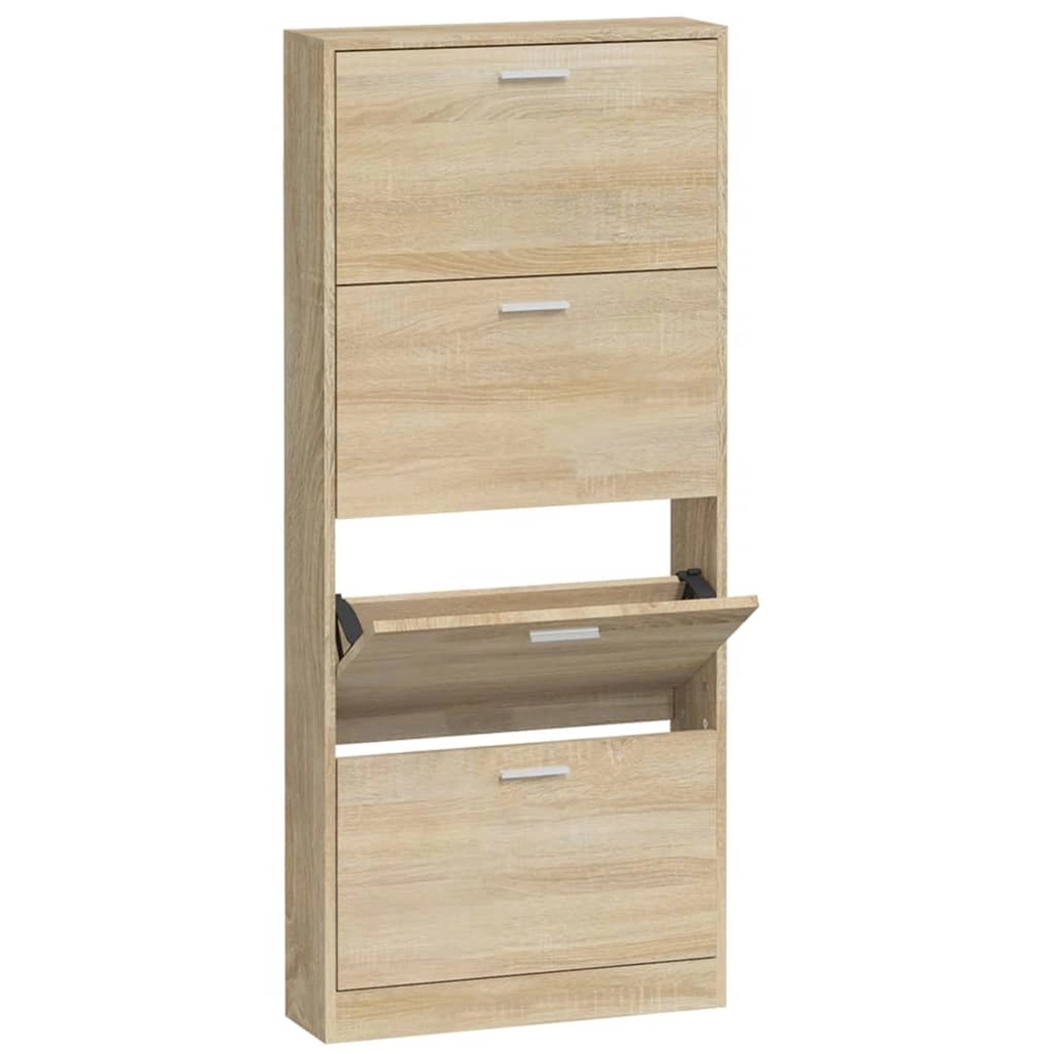 vidaXL Schuhschrank Eichen-Optik 59x17x150 cm Holzwerkstoff 342519 günstig online kaufen
