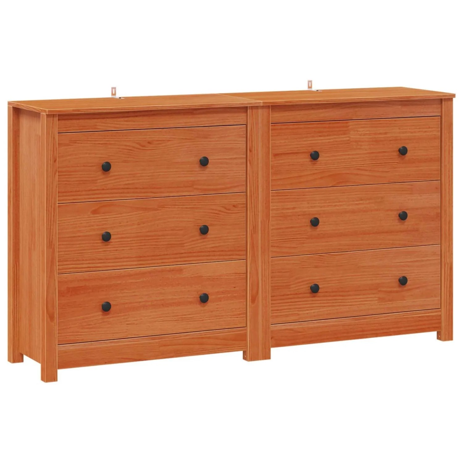 vidaXL Sideboard mit Schubladen 2-Tlg Wachsbraun 140 x 35 x 80 cm 3424975